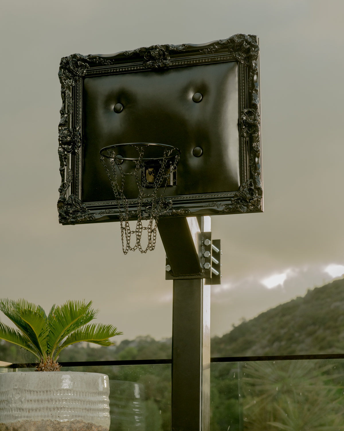 Black Leather Basketball Hoop