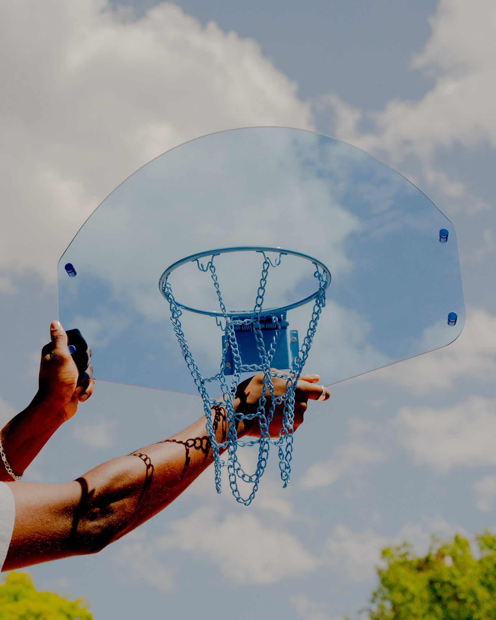 Blue Acrylic Basketball Hoop