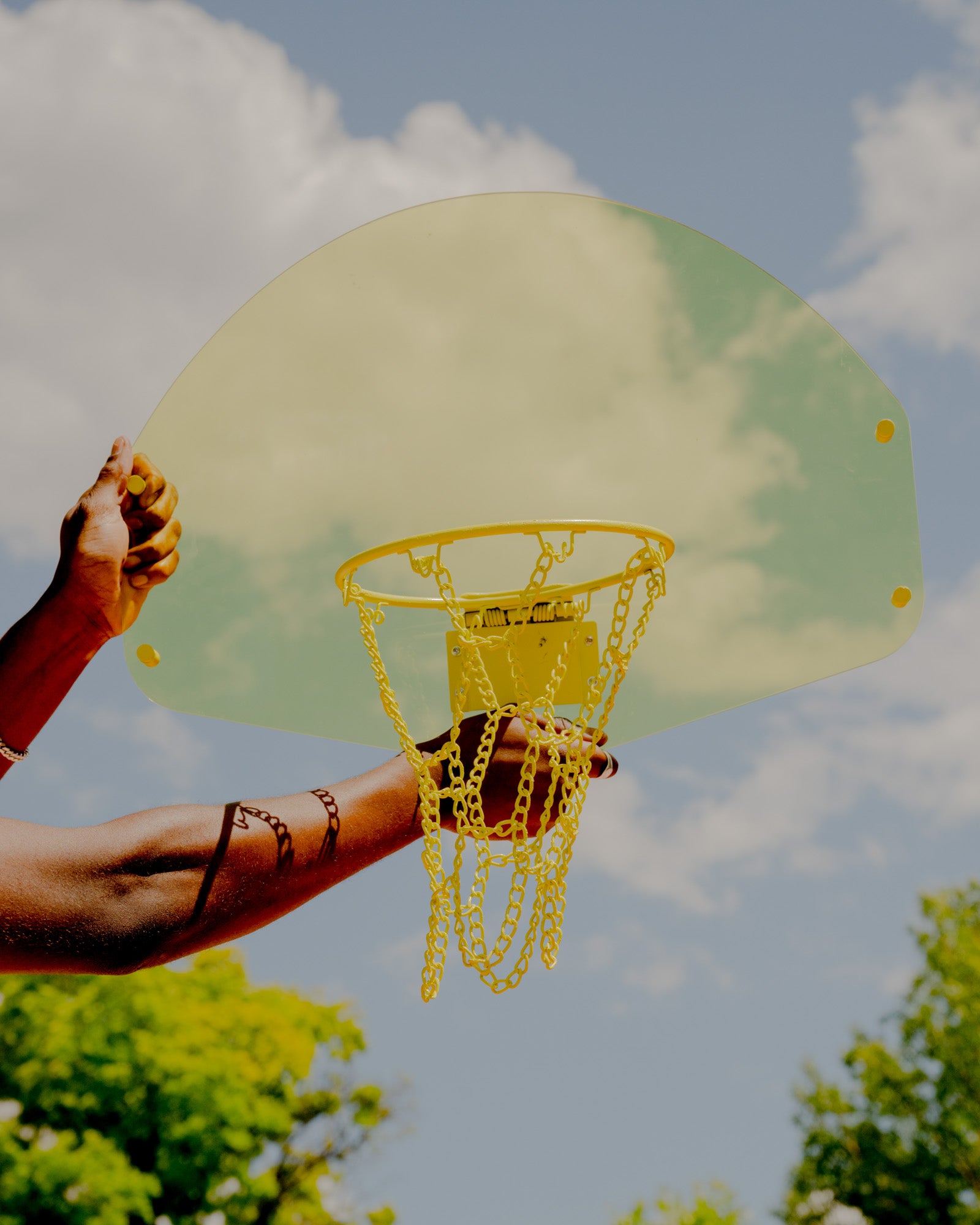 Yellow Acrylic Basketball Hoop