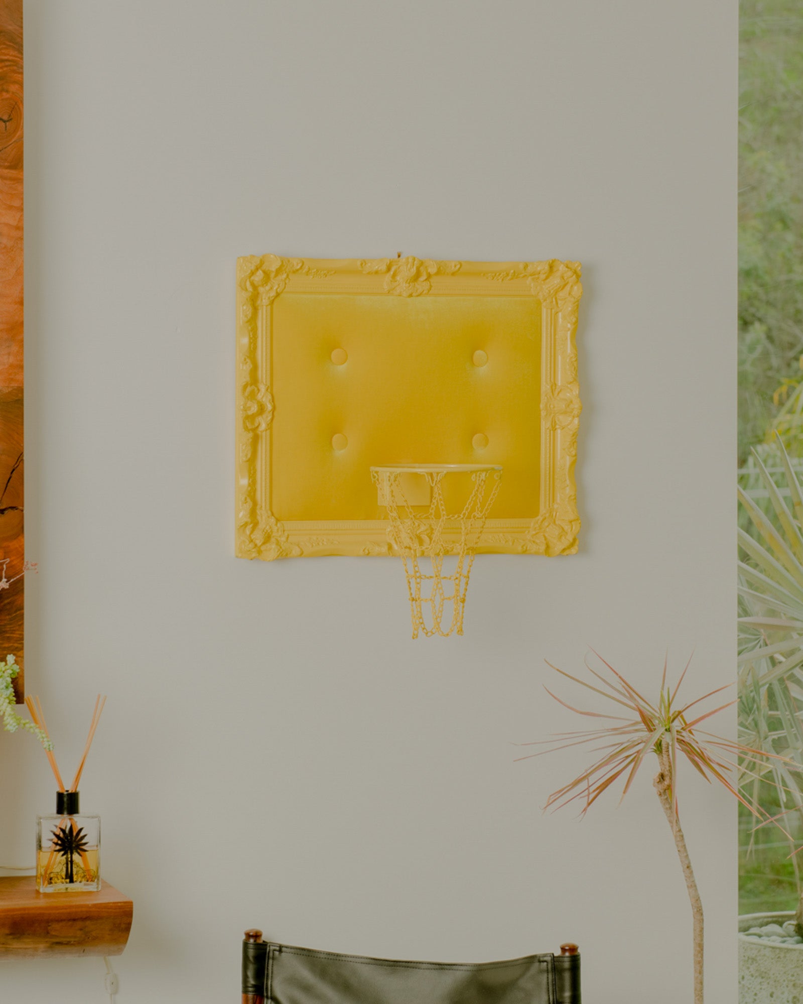 Yellow Velvet Basketball Hoop