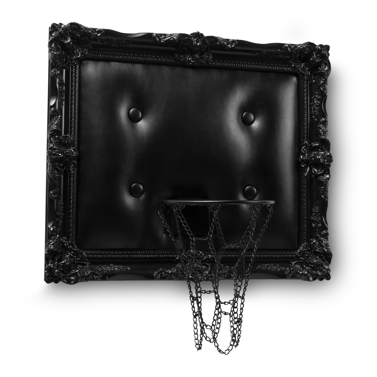 A stylish Hoop encased in Black Leather.