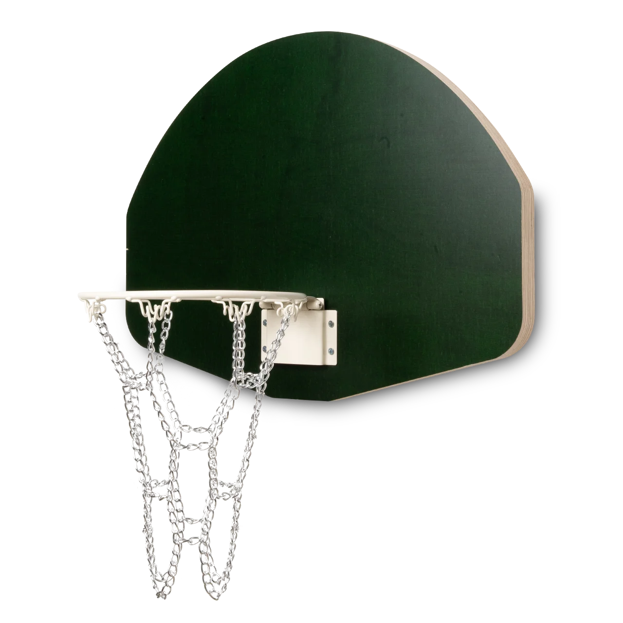 A Wooden Hoop Green with a chain attached.
