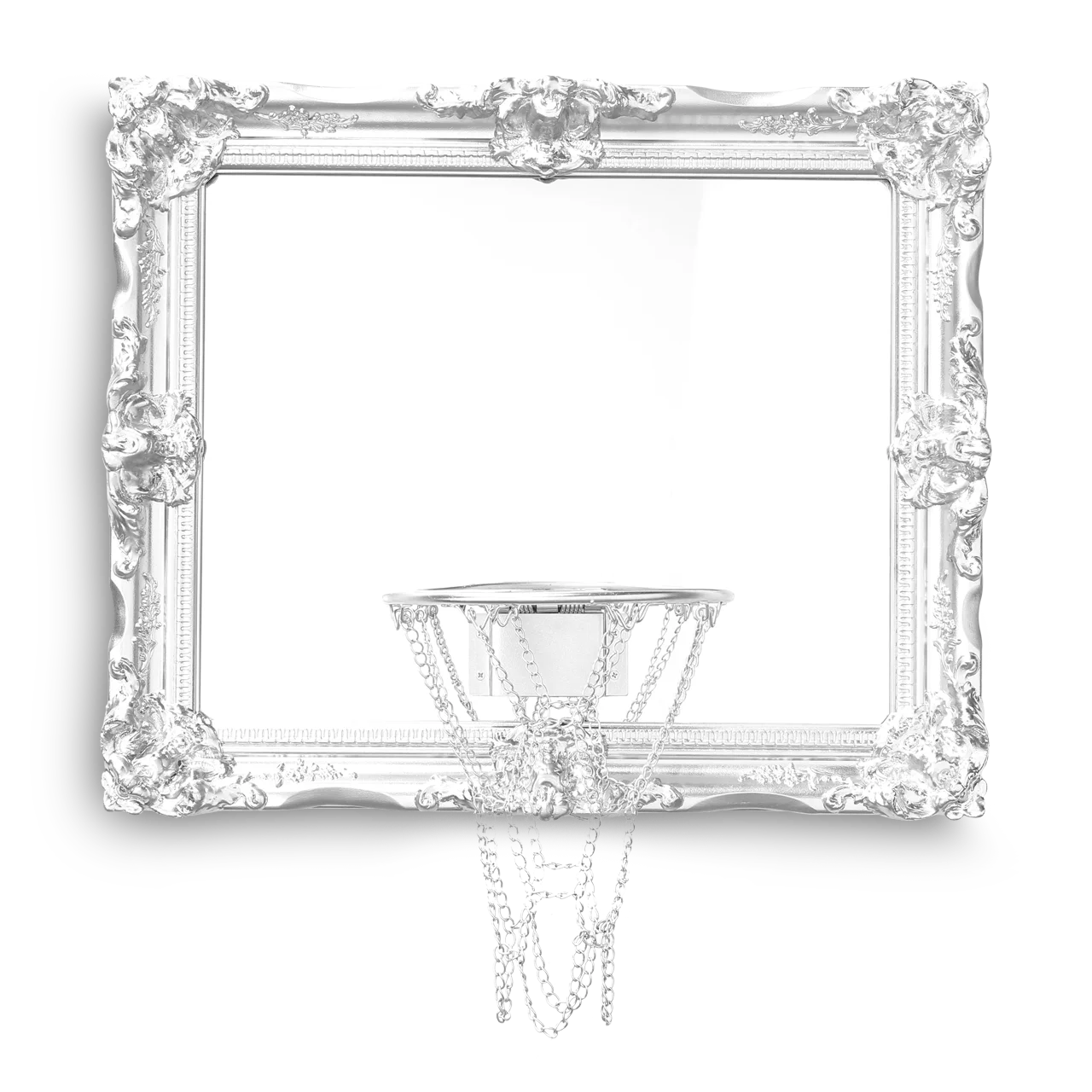 An ornate frame with a decorative Mirror Hoop.