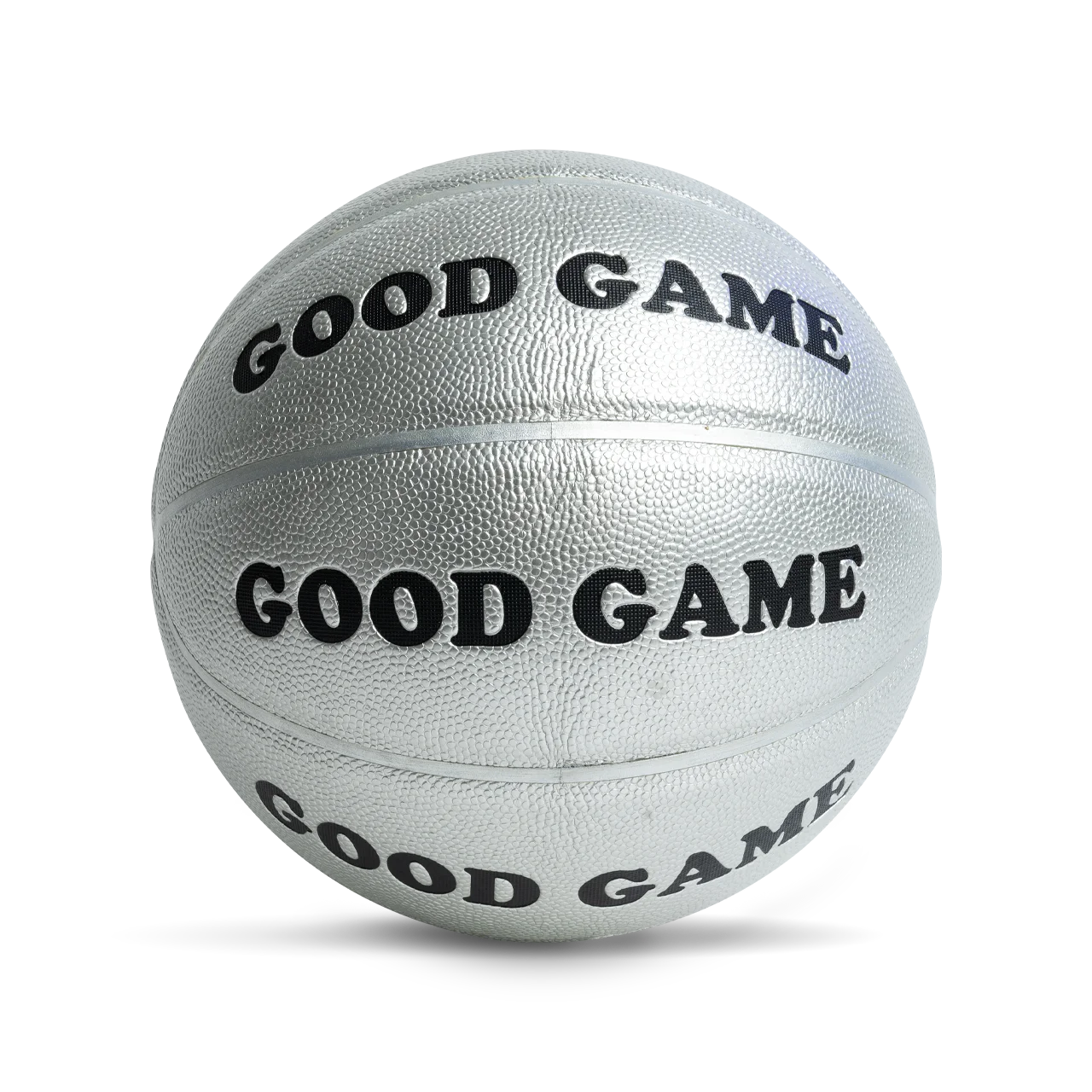 A Basketball with "Good Game" on it.